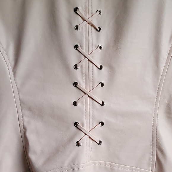 Pink Faux Leather Jacket - Picture 3 of 4